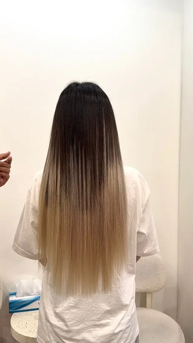 ロング エクステ レイヤーカット エクステ エクステ＆カラー専門 羽エクステ　新大久保のヘアスタイル
