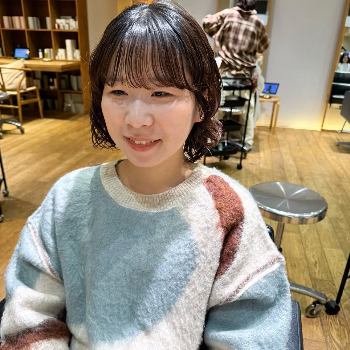 ミディアム パーマ カット パーマ 大橋 芽衣のヘアスタイル