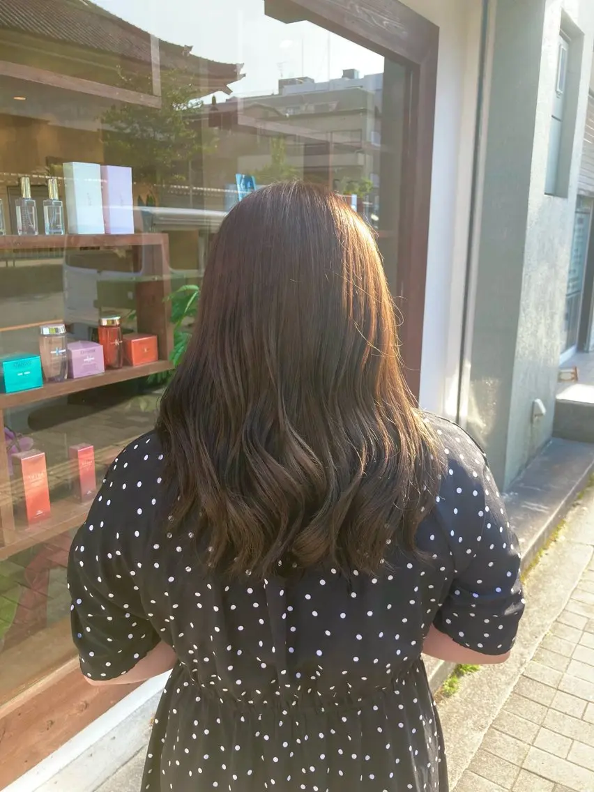 セミロング カラー ヘアカラー ぱく みやんのヘアスタイル