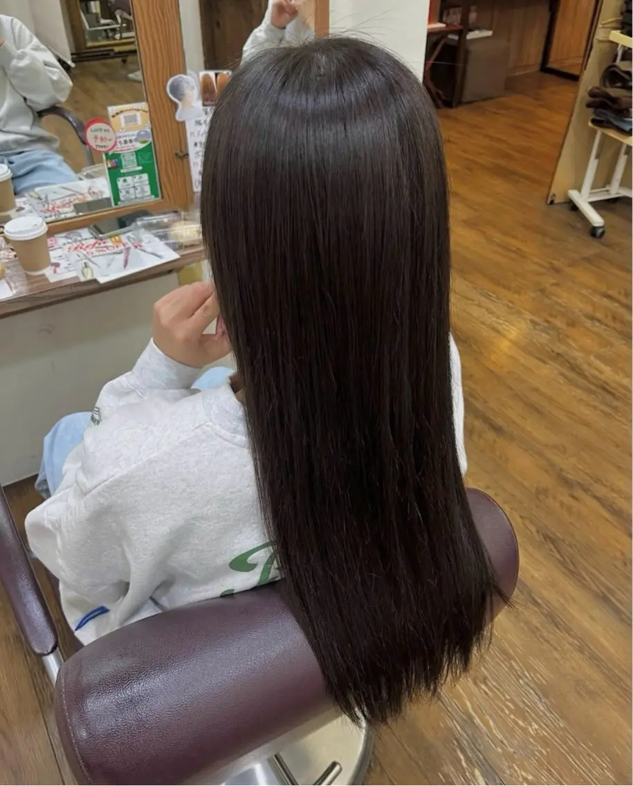 ロング パーマ ロング 縮毛矯正 縮毛矯正 渡辺 詩乃のヘアスタイル