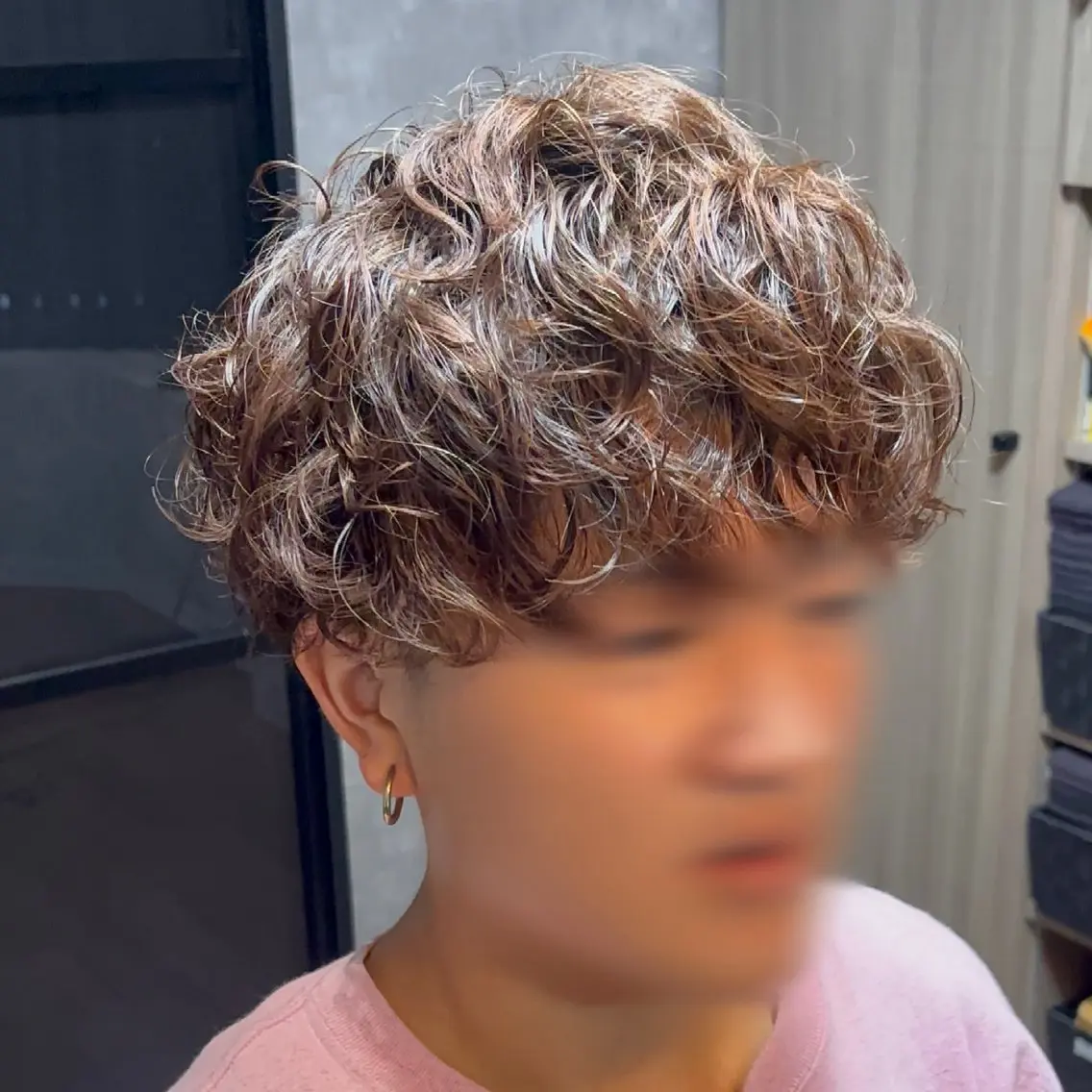 ショート パーマ メンズ カット パーマ 松尾 叶恋のヘアスタイル