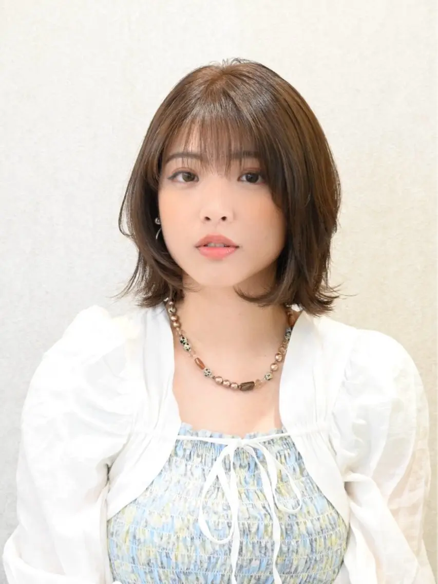 ミディアム カット ヘアカラー トリートメント 美髪⭐︎髪質改善 井上　康司のヘアスタイル