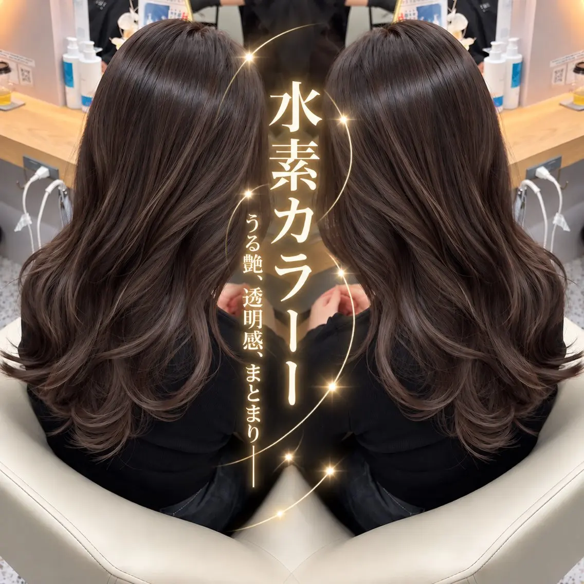 【うる艶美髪へ🫧】カット+超高濃度水素カラー+トリートメント🤍の写真