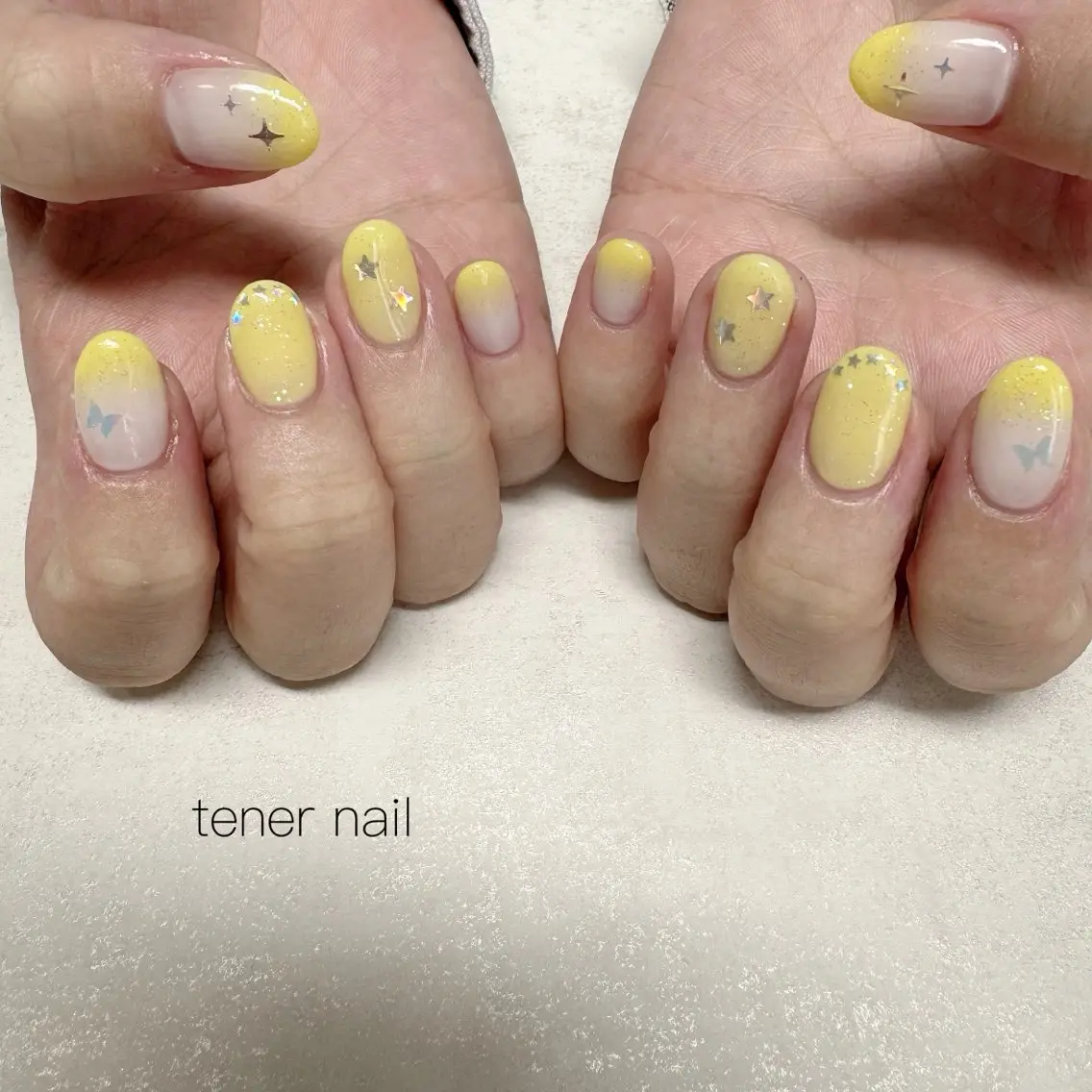 ネイル 黄色 ハンドネイル テネルネイル tener nailのネイルデザイン