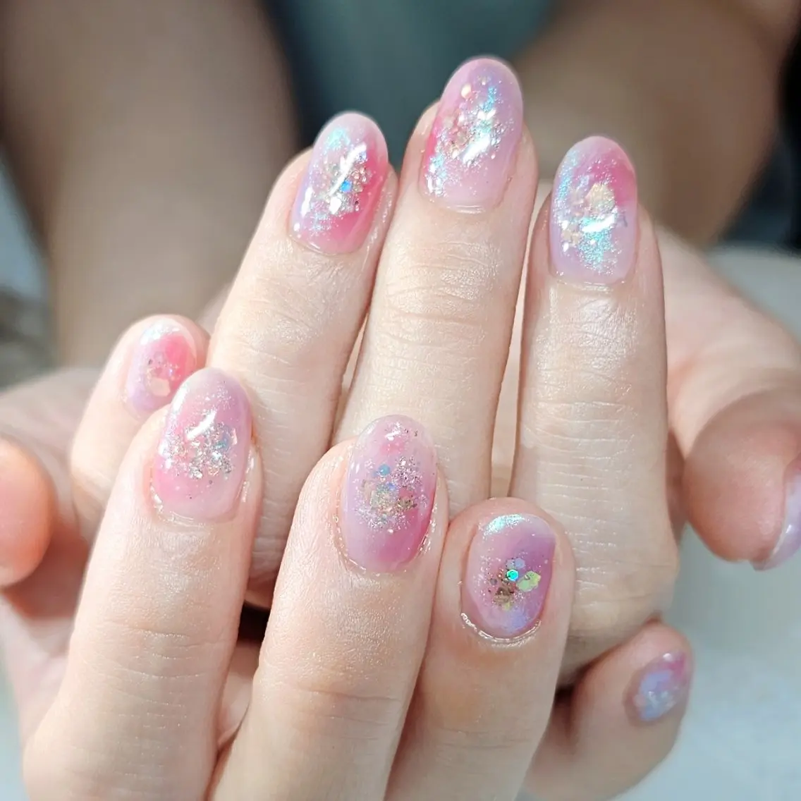 ネイル ラメ(グリッター) 大理石ネイル(マーブル) salon de  Princessのネイルデザイン