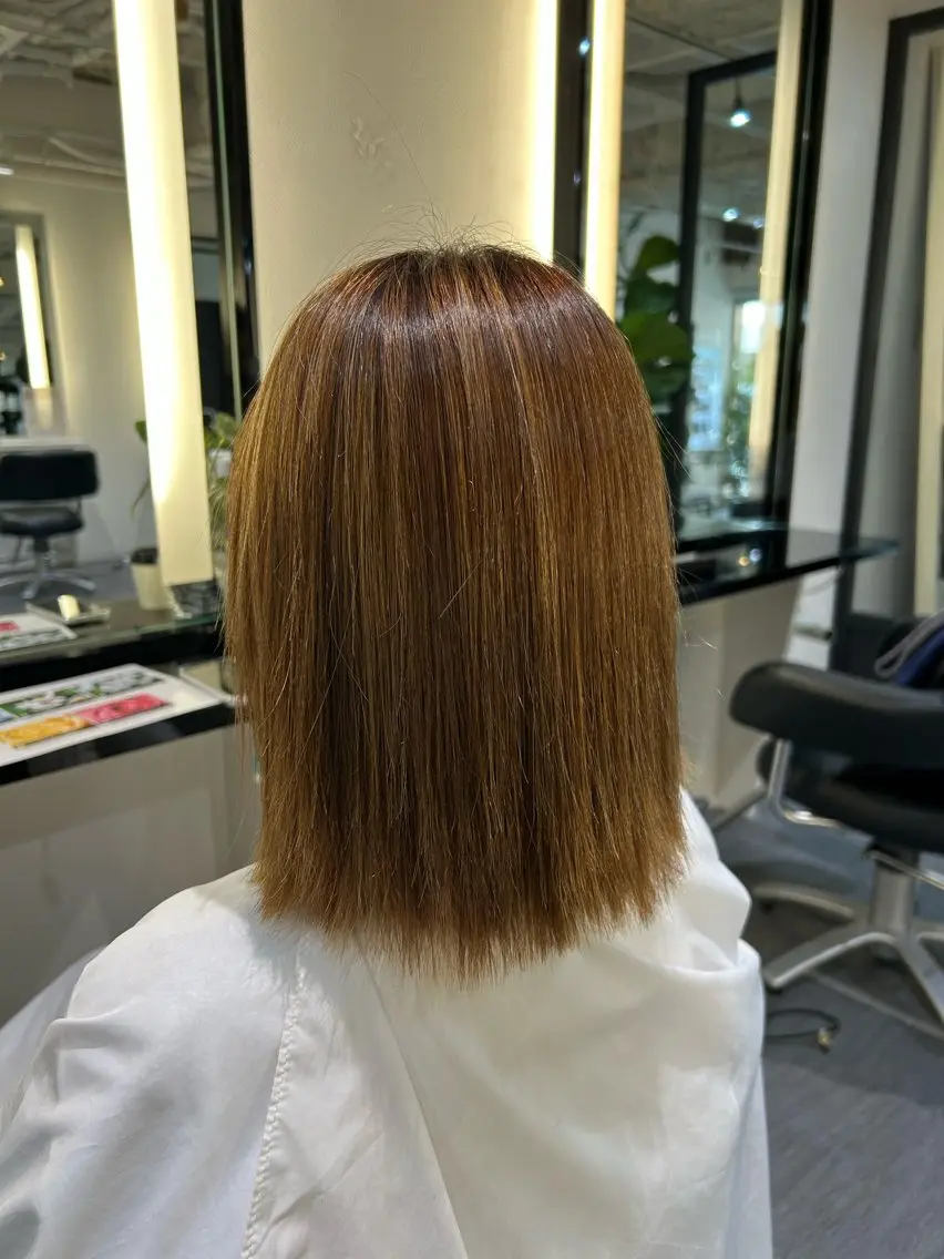 パーマ 縮毛矯正 縮毛矯正 西村 優那のヘアスタイル