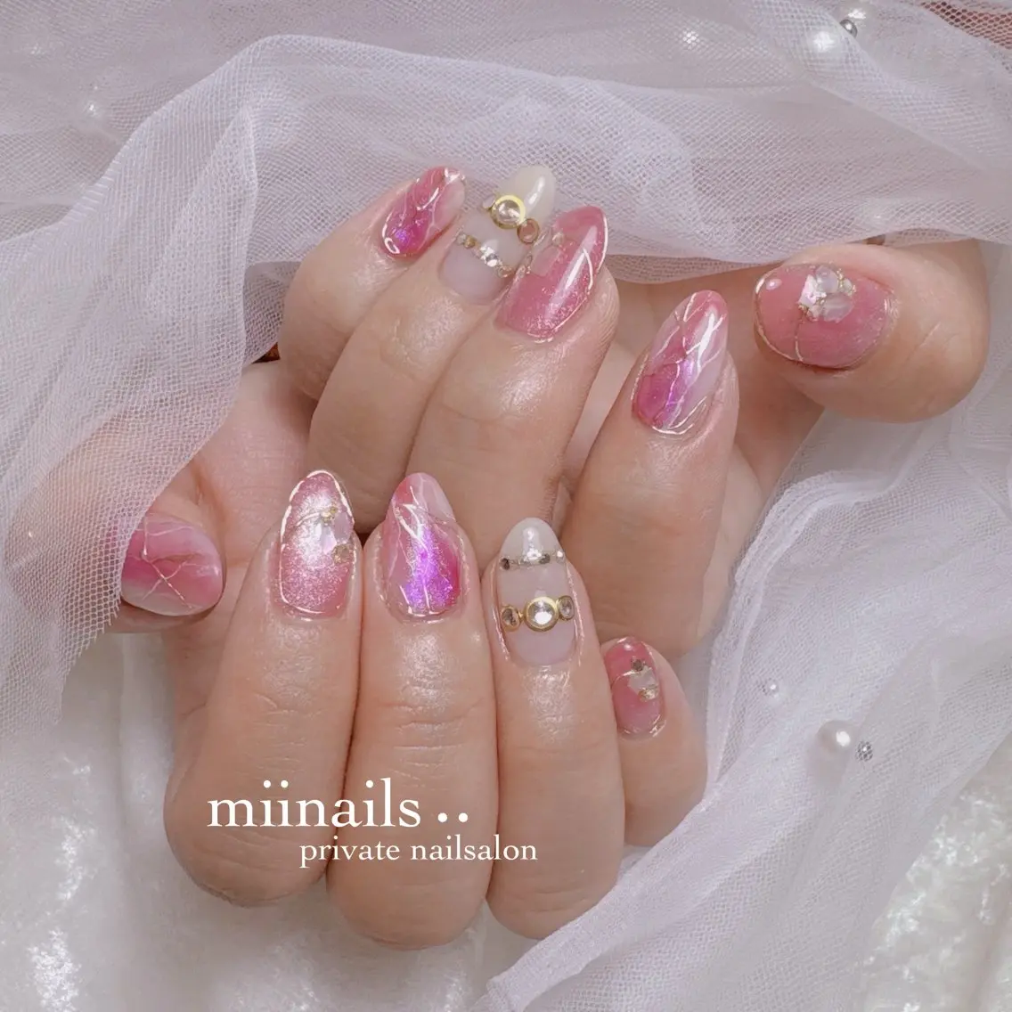 ネイル 韓国ネイル ワンホンネイル ハンドネイル nailsalon miinailsのネイルデザイン
