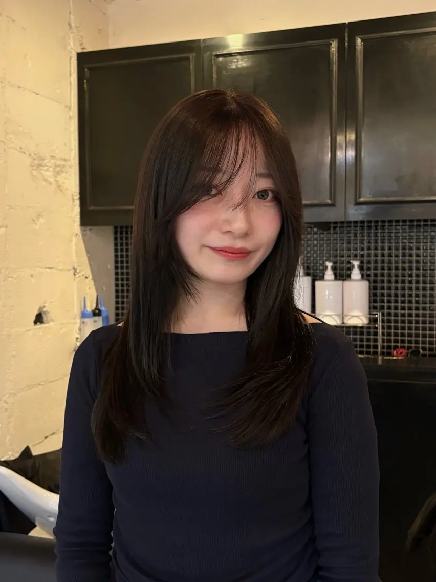 セミロング カット ヘアカラー トリートメント レディースカット🎀 NANAHAのヘアスタイル