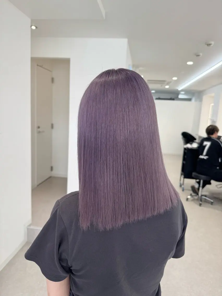 ミディアム カラー ヘアカラー トリートメント ブリーチ/艶カラー 💎koharu💎のヘアスタイル