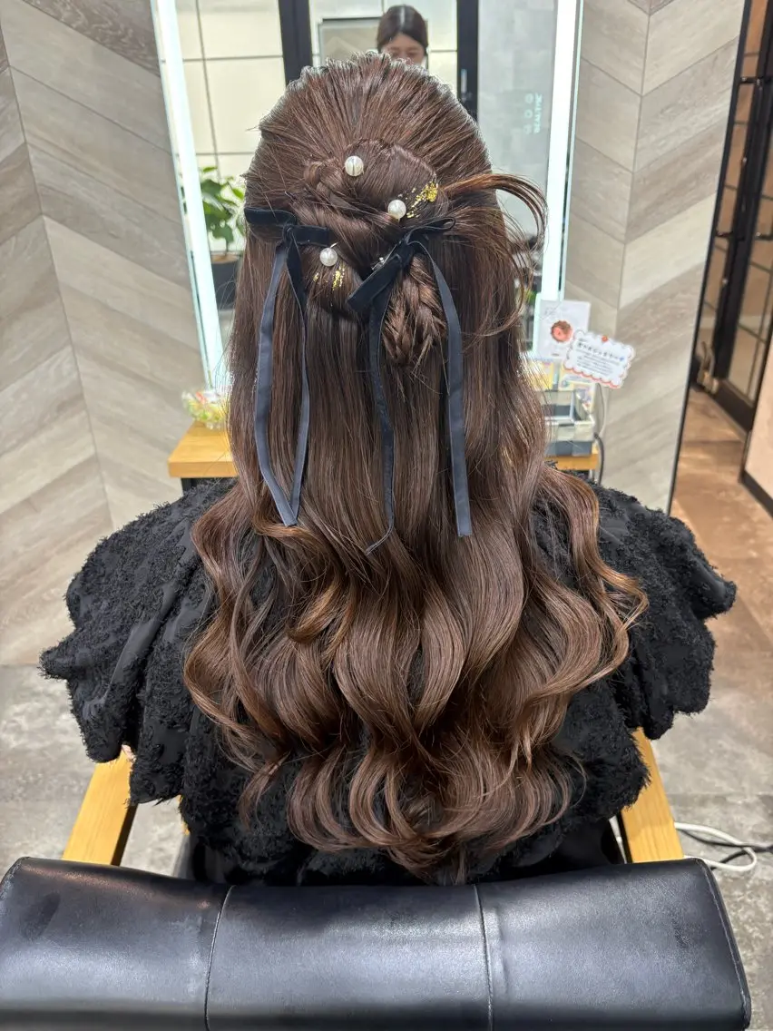 ロング ヘアアレンジ ハーフアップ ヘアセット SHANTi 飯塚 ヘアセット/髪質改善のヘアスタイル