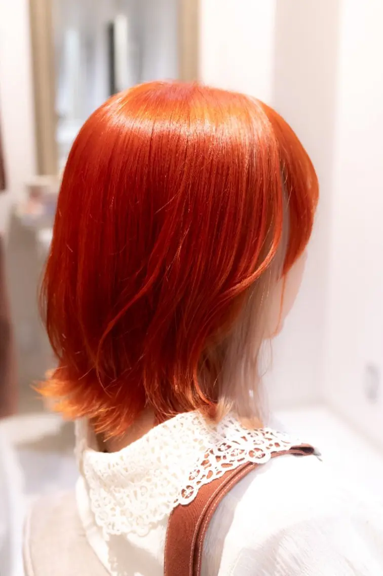 カラー オレンジ ヘアカラー すい 【予約受付中】のヘアスタイル