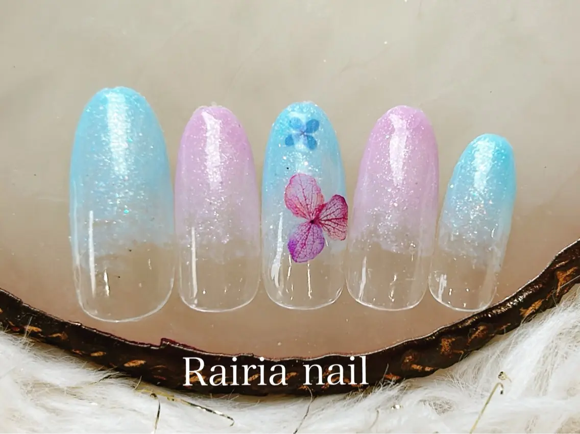 ネイル アートネイル ジェルネイル 持ち込み ニュアンスネイル パラジェル Rairia nail本八幡店のネイルデザイン