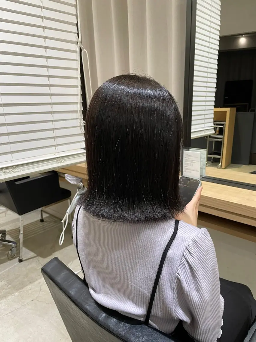 ミディアム 小顔カット 外ハネヘア Agu 西台店 衣莉💫のヘアスタイル