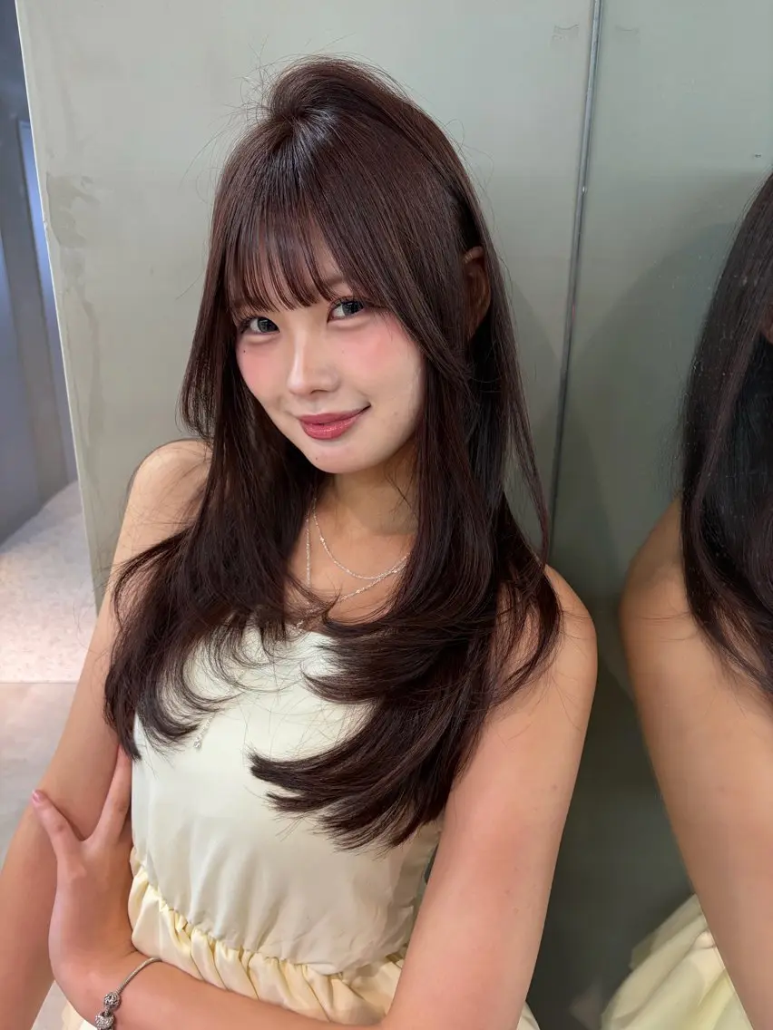 ミディアム カラー ヘアアレンジ カット ヘアカラー トリートメント 【博多髪質改善】 吉村 清志のヘアスタイル