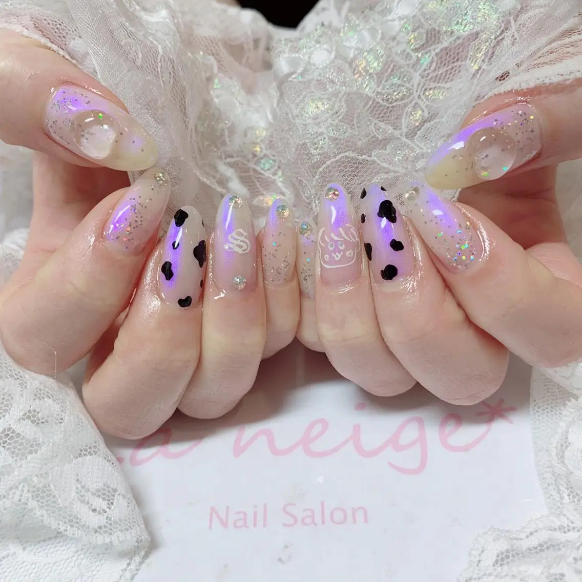 ネイル ロングネイル ハンドネイル La neige* yuki 🐩🌙のネイルデザイン