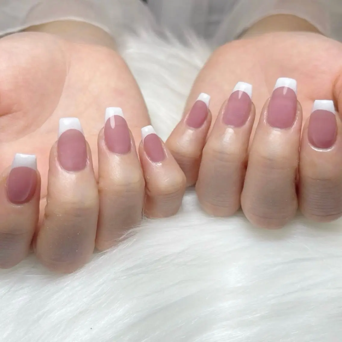 ネイル ブルー 長さ出し フレンチネイル グラデーション 🌷yui ネイル🌷のネイルデザイン