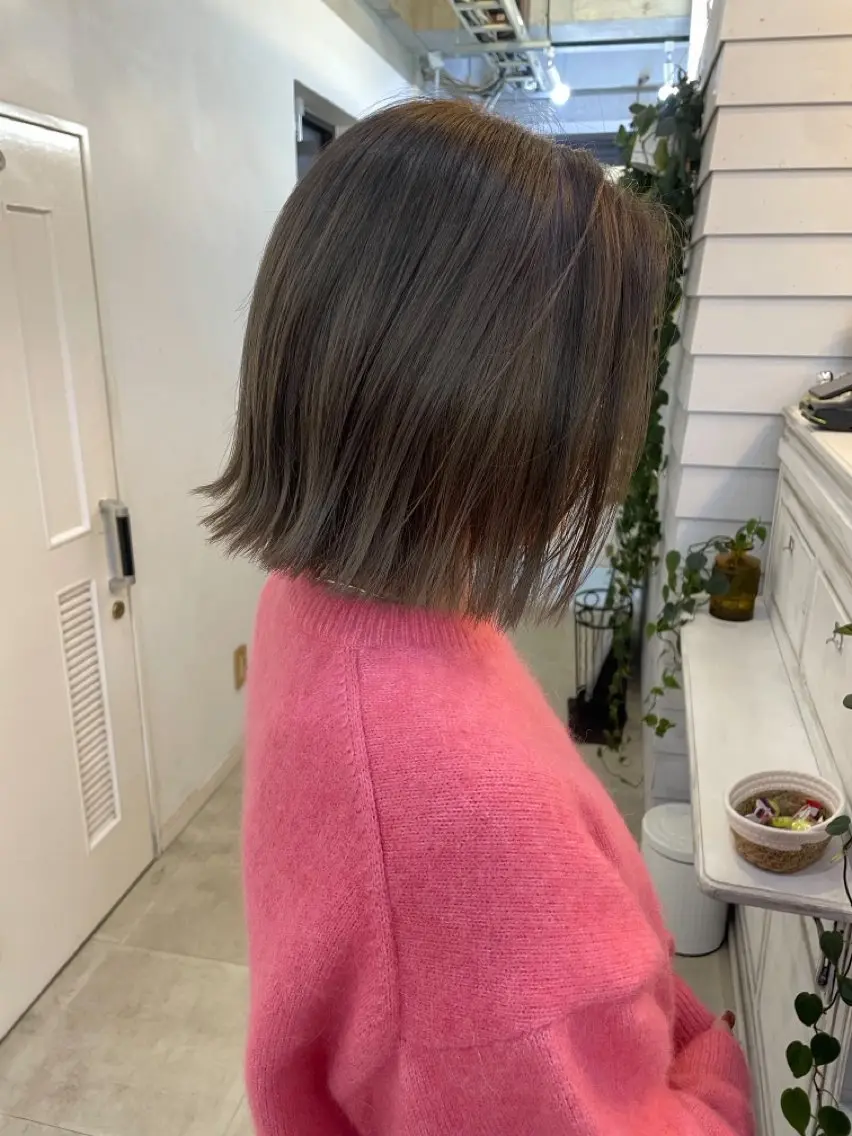 ショート カラー ボブ 外ハネヘア カット GiseL 博多筑紫口店のヘアスタイル