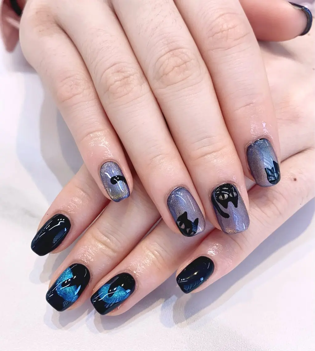 ネイル チークネイル 長さ出し ジェルネイル マグネットネイル 持ち込み Lucky nail 小林和希のネイルデザイン