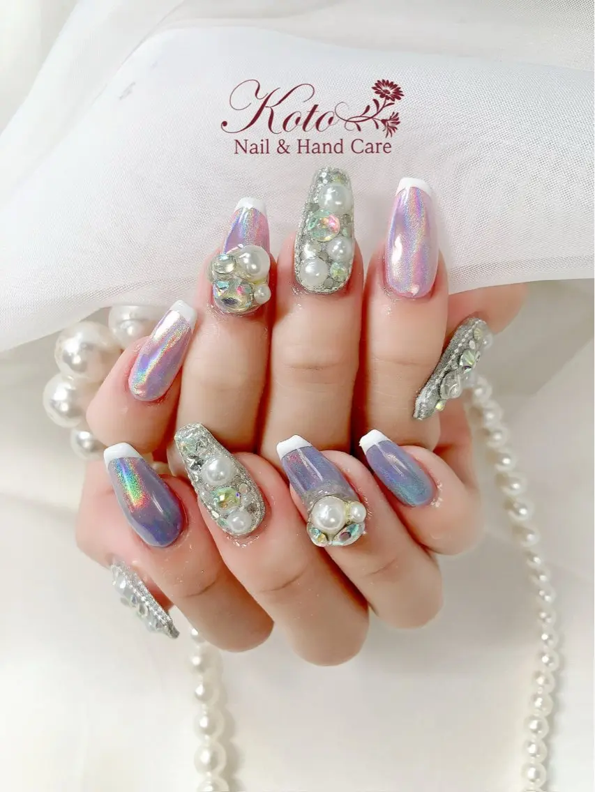 ネイル フットネイル フレンチネイル ジェルネイル キラキラネイル 韓国ネイル ハンドネイル Nail Salon KOTOのネイルデザイン