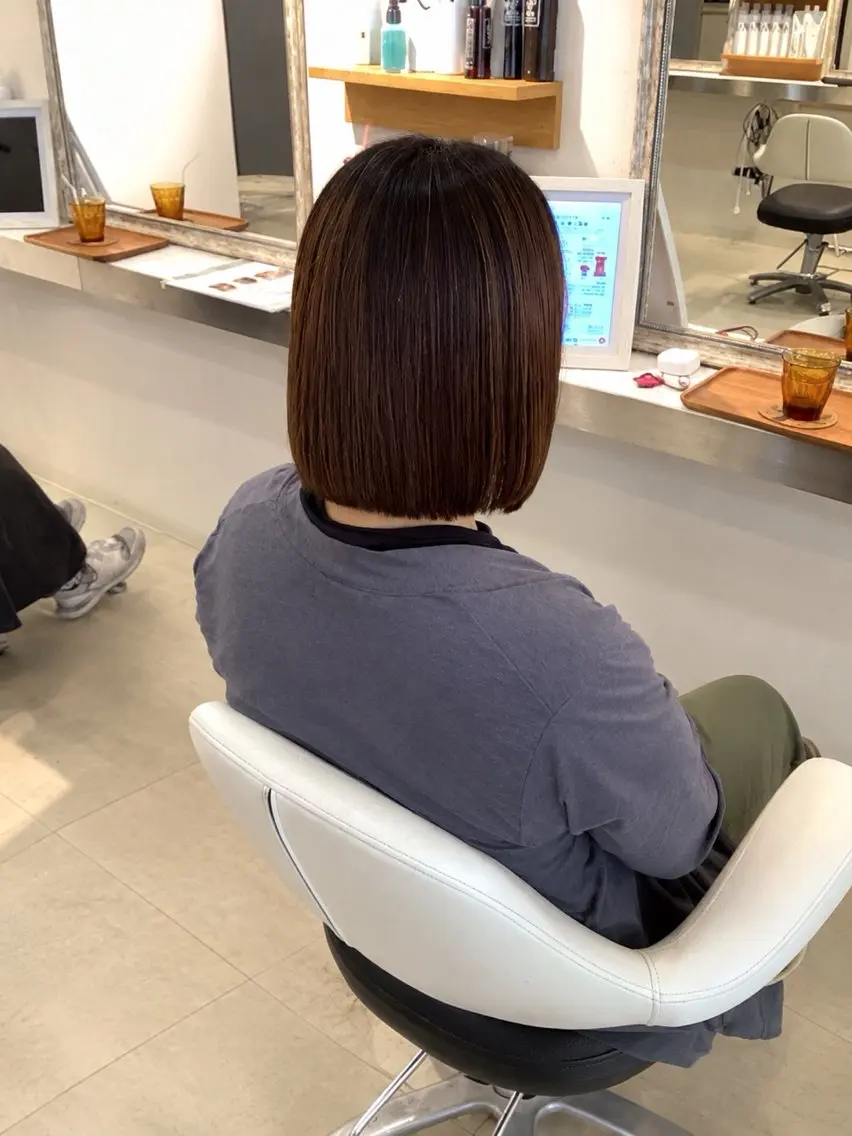 ショート カラー カット 縮毛矯正 トリートメント hair bonitaのヘアスタイル