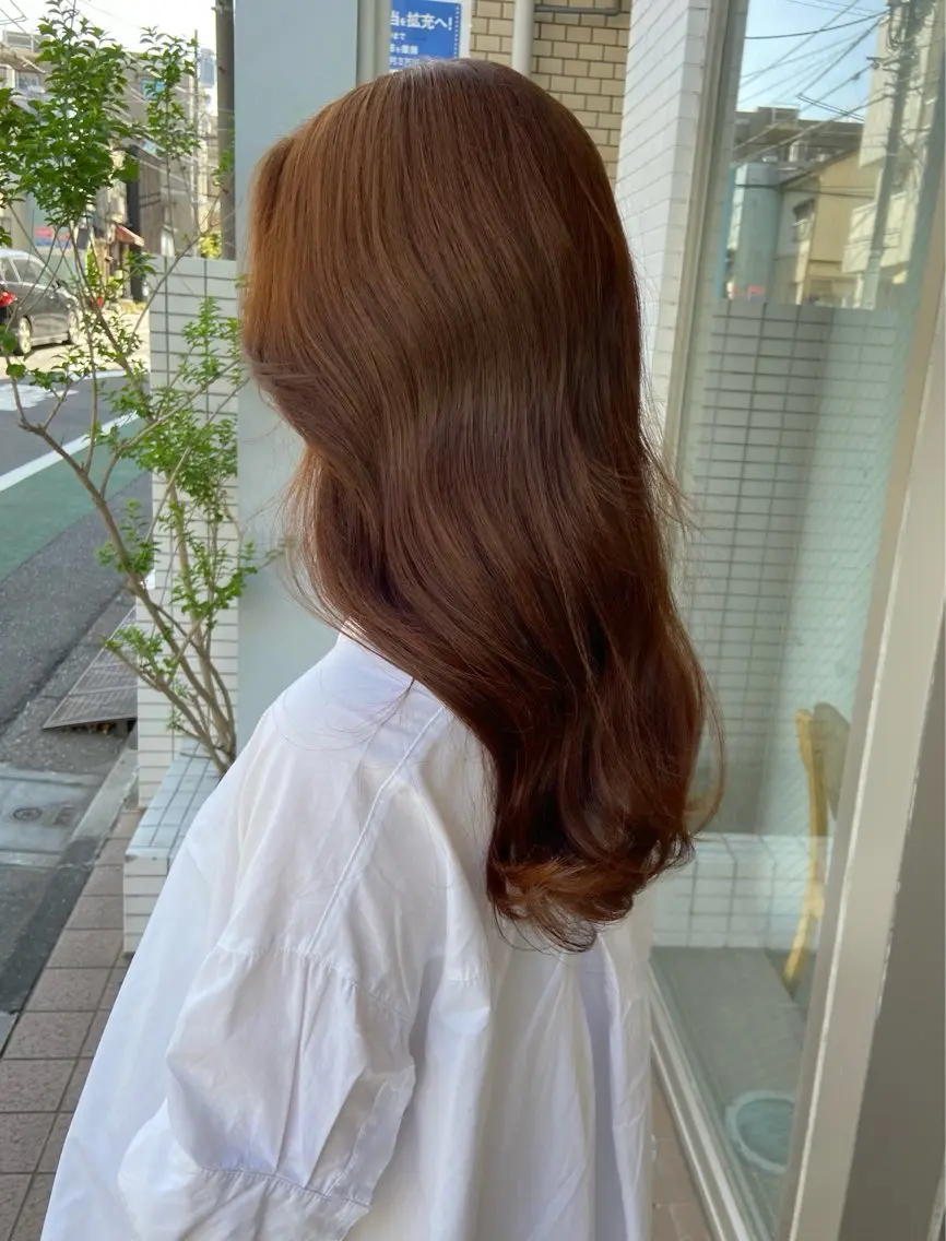 ロング カラー ベージュカラー オレンジ オレンジベージュ 🌟アレンジが似合う カラー🌟Rumiのヘアスタイル