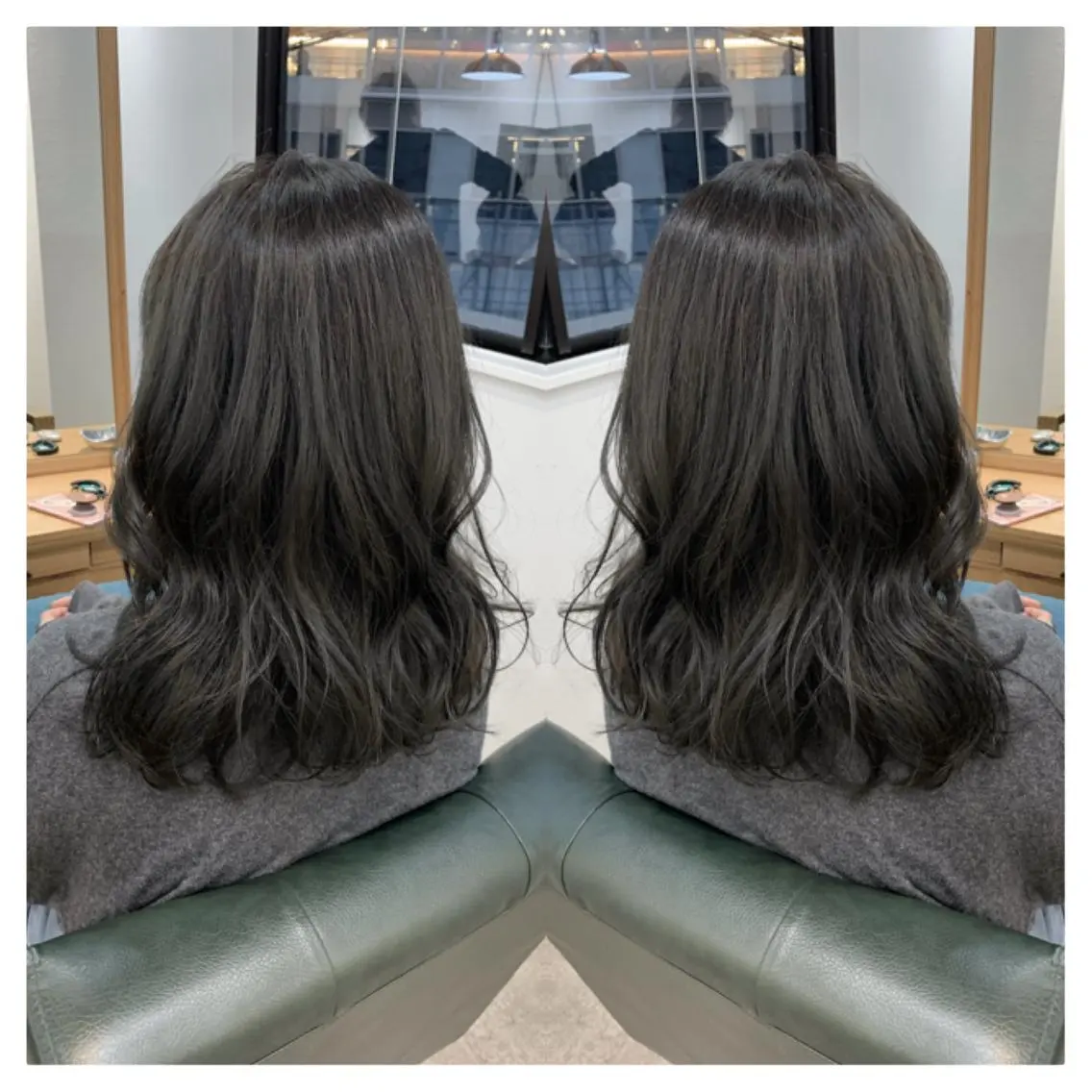 ミディアム カラー カット ヘアカラー トリートメント 村山 茉衣のヘアスタイル