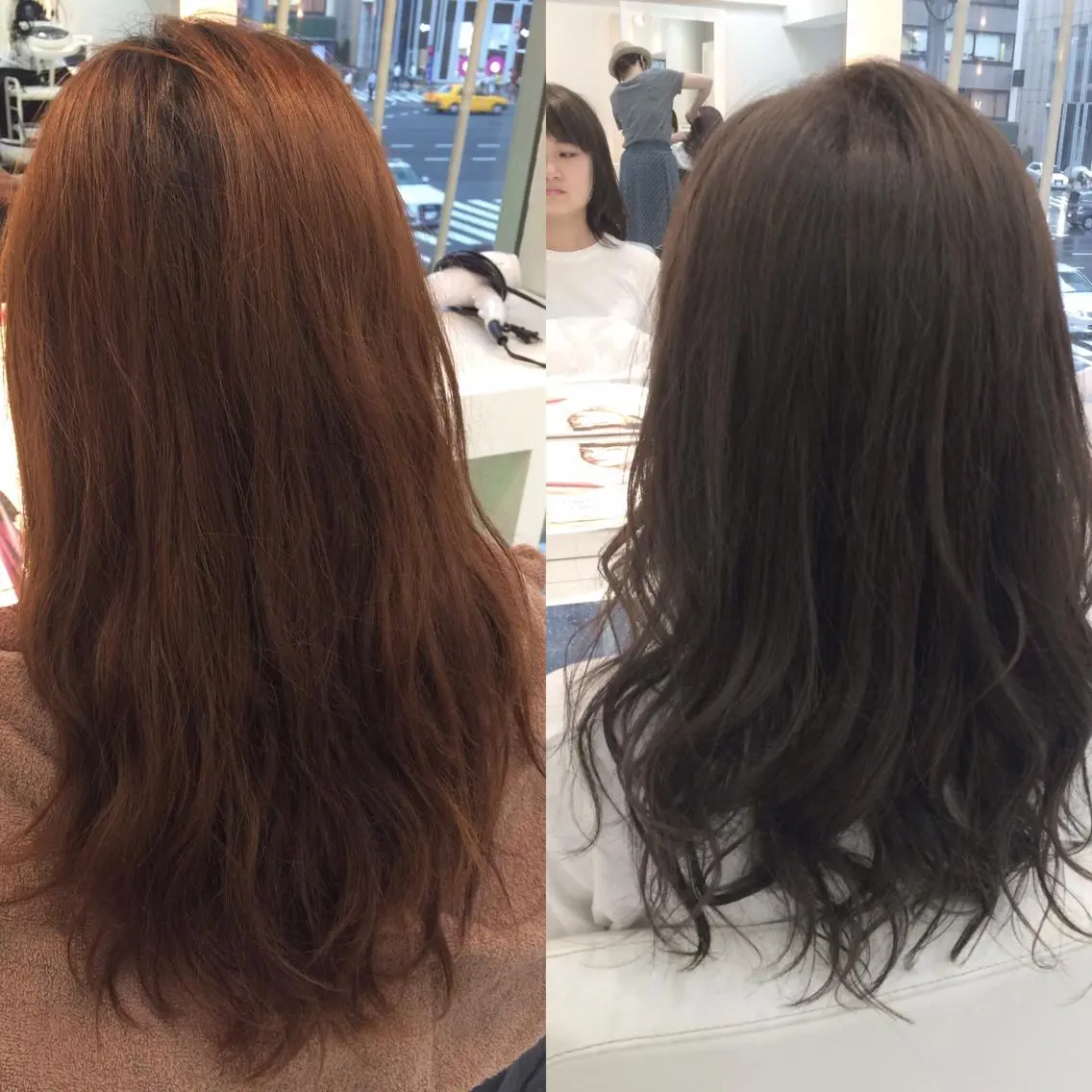 ミディアム セミロング ロング カラー パーマ 内藤 達也のヘアスタイル