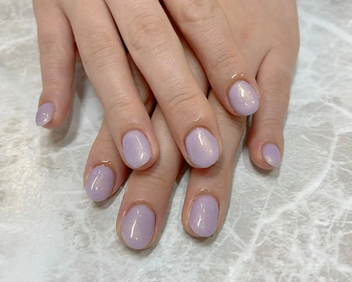 ネイル パープル 🧸熊谷 かほ🧸のネイルデザイン