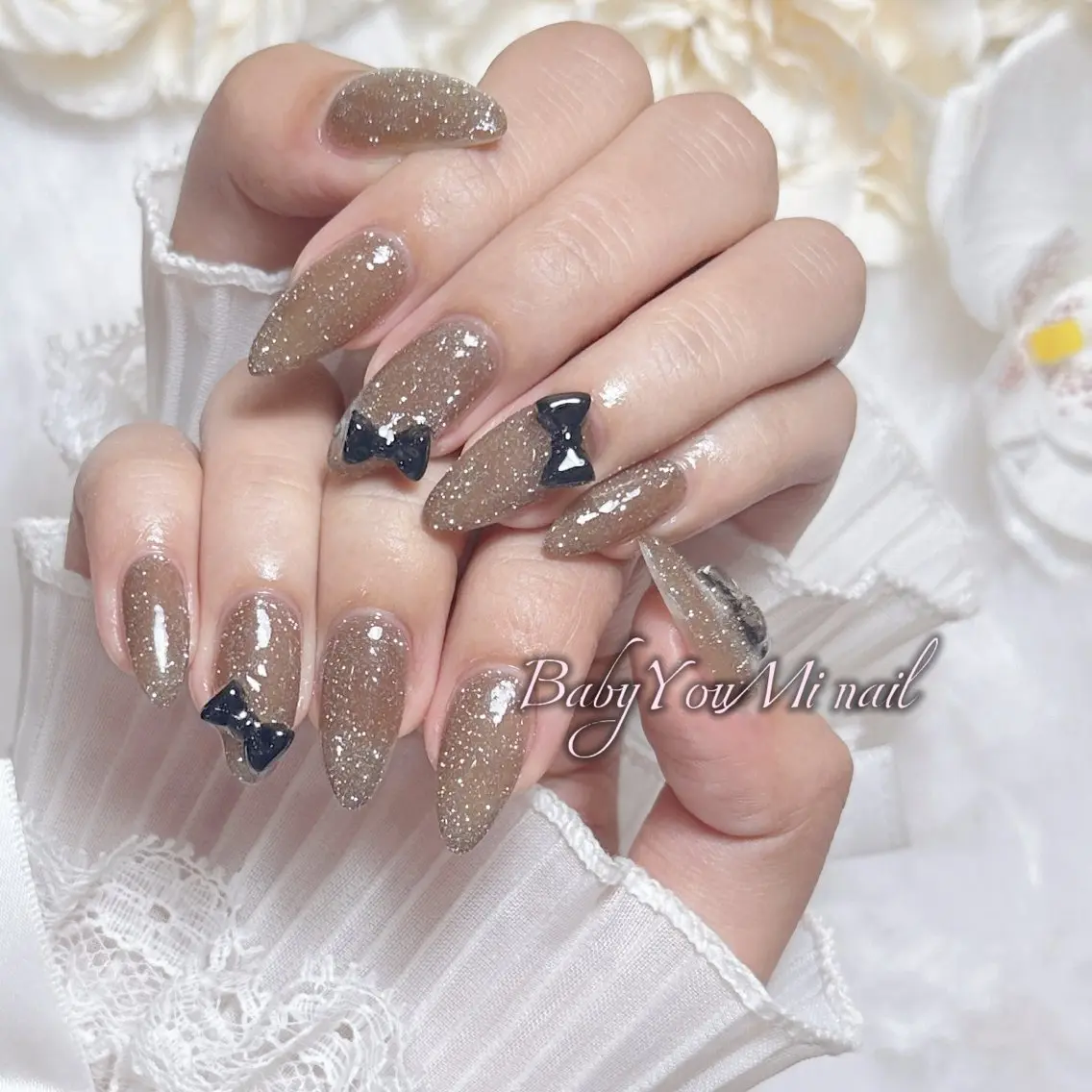 ネイル オーロラネイル チークネイル 成人式 フットネイル フレンチネイル BabyYouMi nailのネイルデザイン