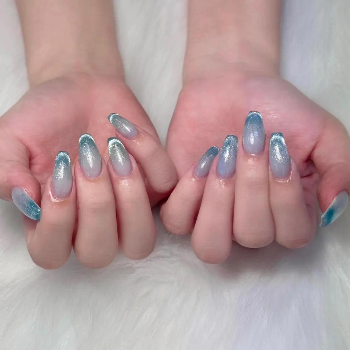ネイル 韓国ネイル ロングネイル 持ち込み シルバー スーパーロングネイル Melia Nailsのネイルデザイン