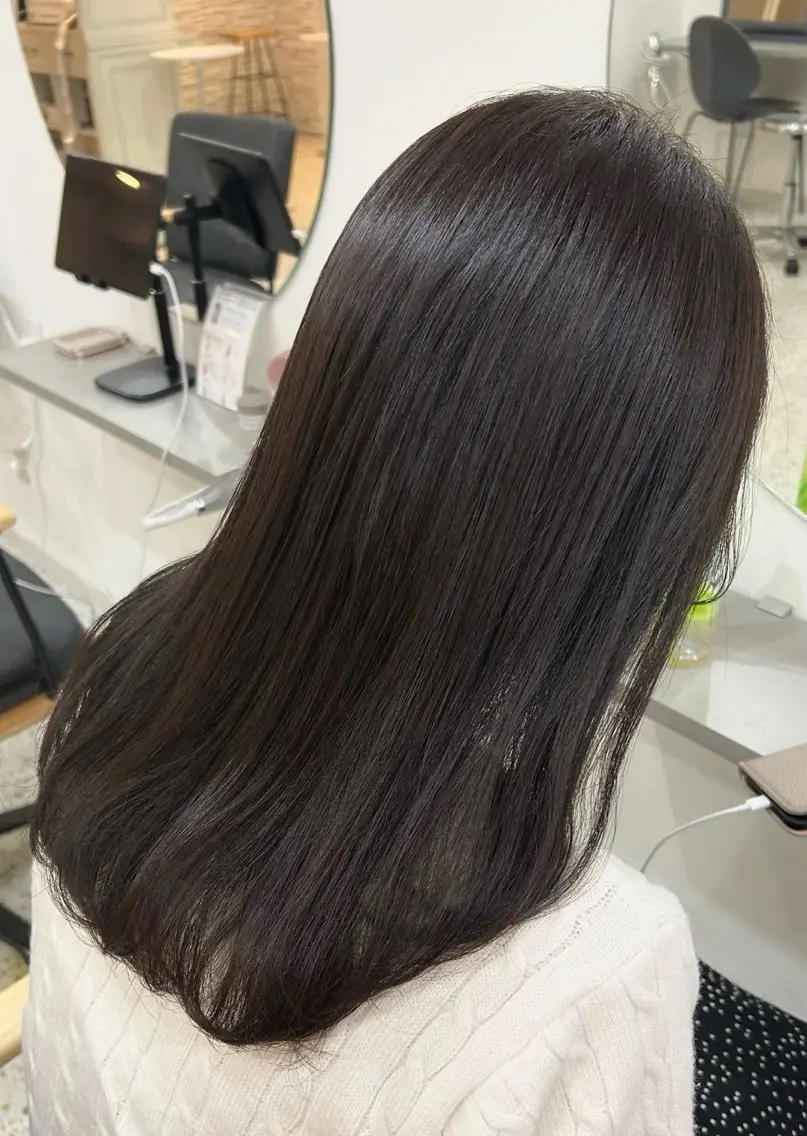 セミロング カラー ブラウンカラー 透明感カラー ピンクカラー ピンクブラウン 髪質改善 🧣艶カラー・ヘア セット Chie🧸のヘアスタイル