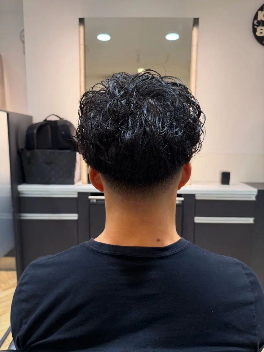 ショート メンズ フェードカット メンズパーマ カット 💈きかわ あさひ💈のヘアスタイル