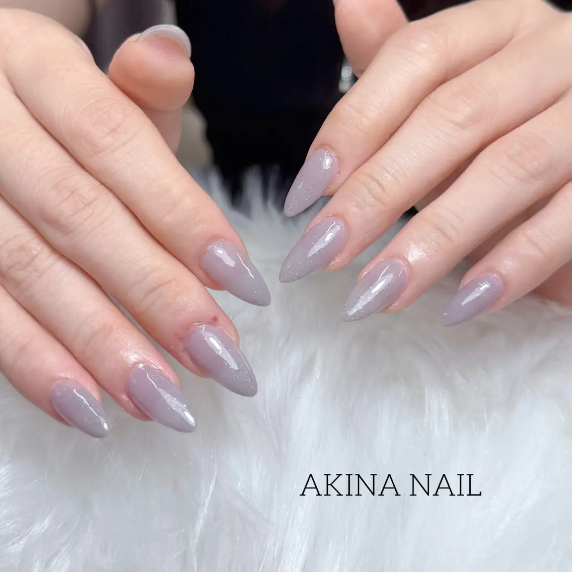 セミロング 韓国風ヘア ハンドネイル Akina Nail 亀戸のネイルデザイン