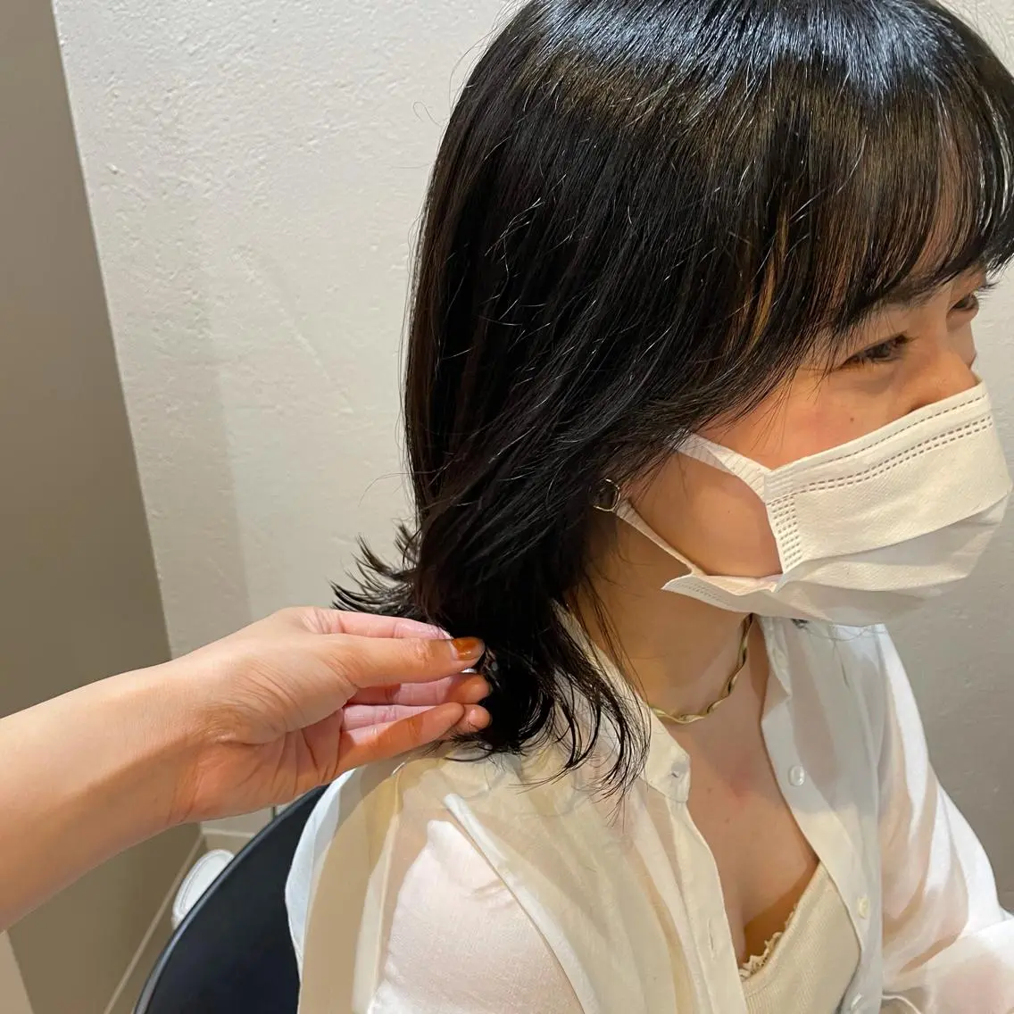 カラー カット 韓国レイヤーカット 🫧大阪梅田レイヤーのヘアスタイル