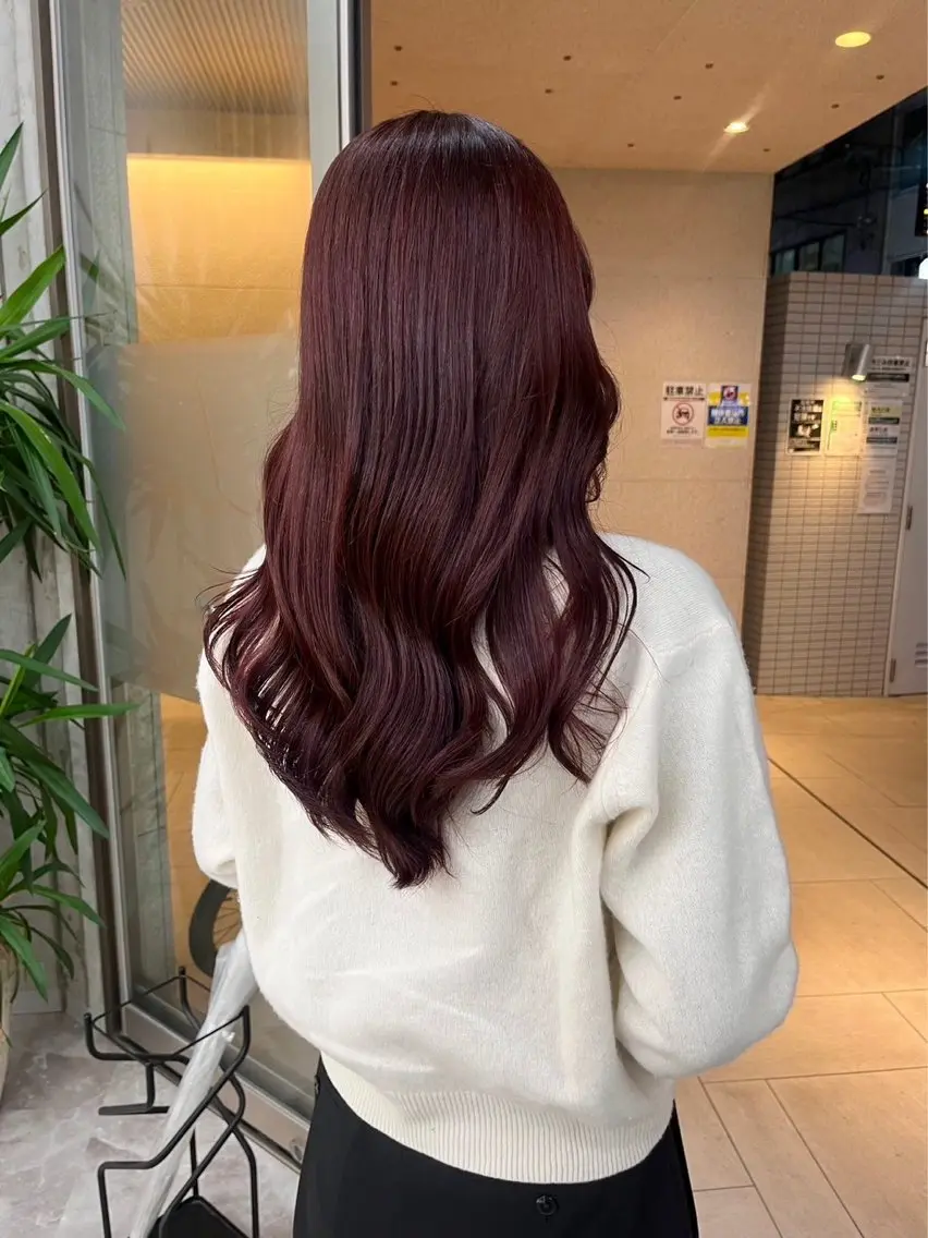 ロング カラー レッドカラー ヘアカラー ブリーチ/ベージュ 💕/momoaのヘアスタイル