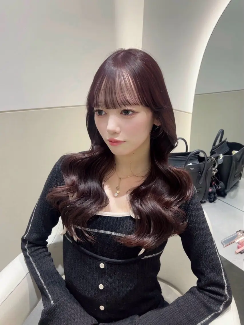 ロング カラー ラベンダーカラー ラベンダーピンク ピンクカラー 🩷韓国ヘア/ヨシン モリ🩷Maikaのヘアスタイル