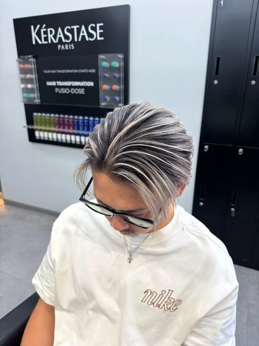 ショート カラー メンズ カット ヘアカラー ヘアセット 【men's Lapis横浜】海人のヘアスタイル