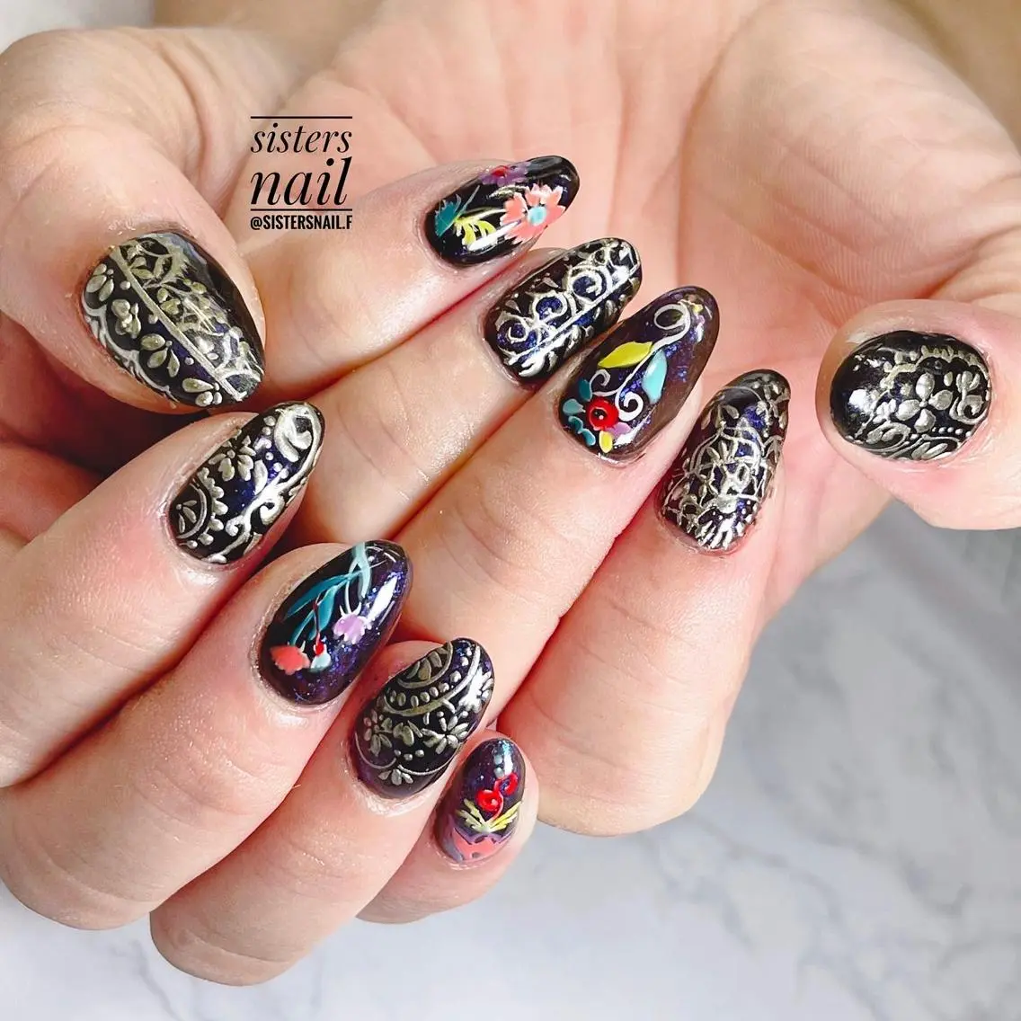ネイル アートネイル レース ニュアンスネイル 夏ネイル sisters nail.fのネイルデザイン