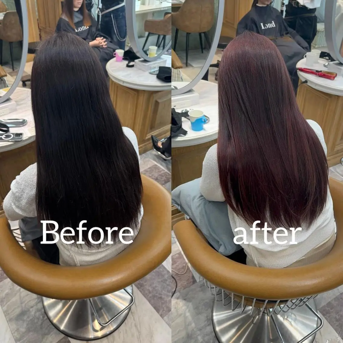 カラー セミロング Lond alxeiaのヘアスタイル
