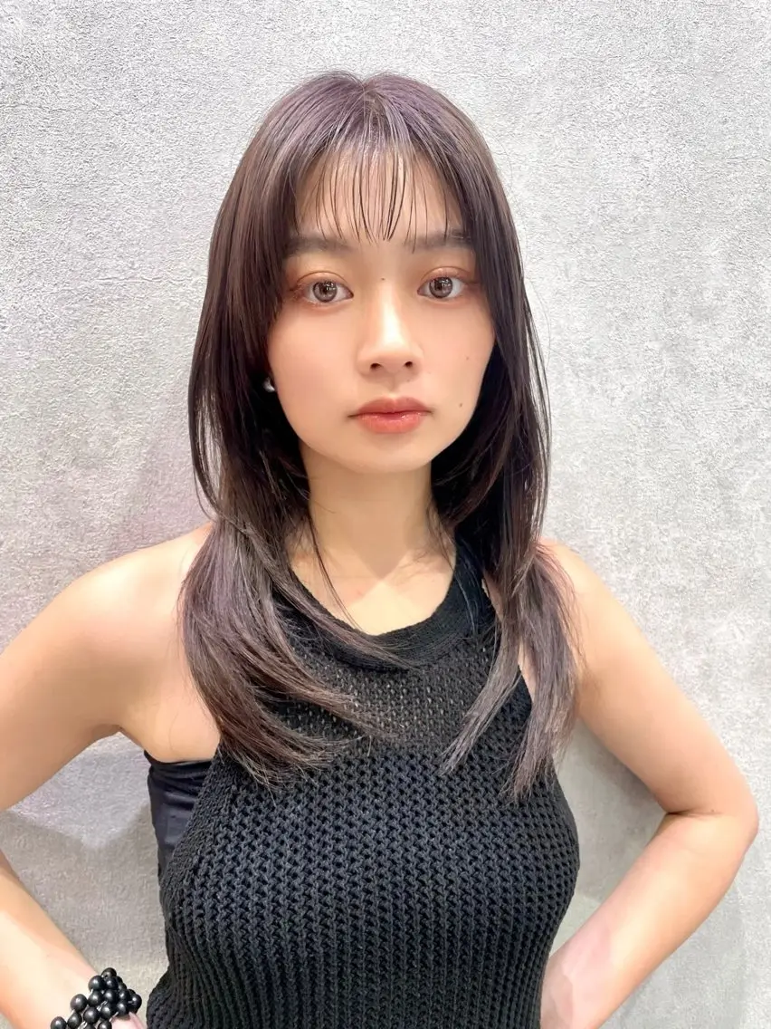 ロング カラー パーマ ヘアアレンジ 伸ばしかけ 縮毛矯正 ストレートパーマ カット 縮毛矯正 トリートメント ✨レイヤー/ 透明感カラー✨冨永剛のヘアスタイル