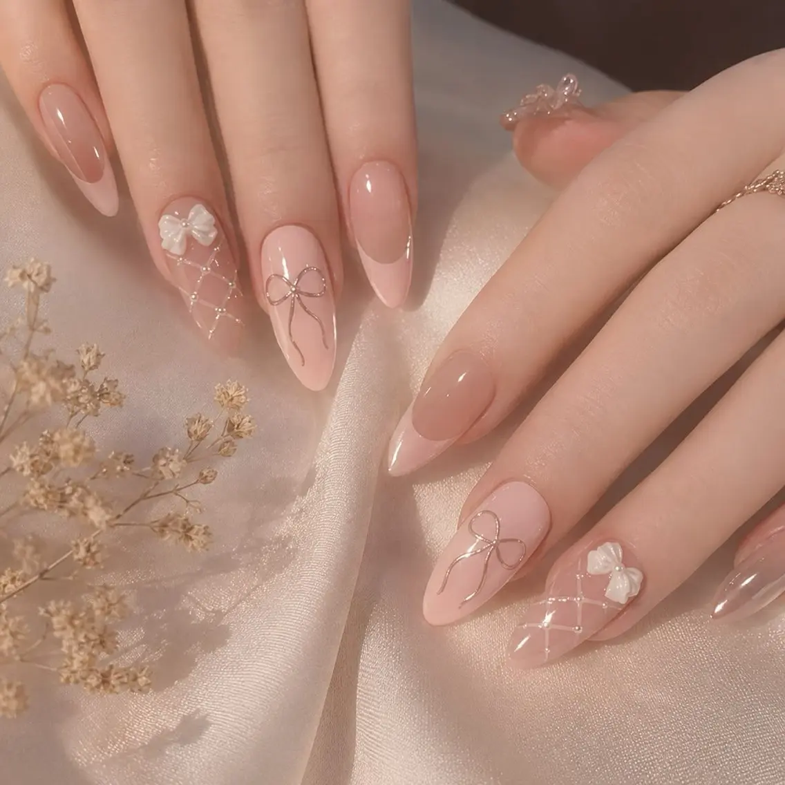 ネイル フレンチネイル ジェルネイル 韓国ネイル ロングネイル ピンク ハンドネイル Blingg NailStudioのネイルデザイン