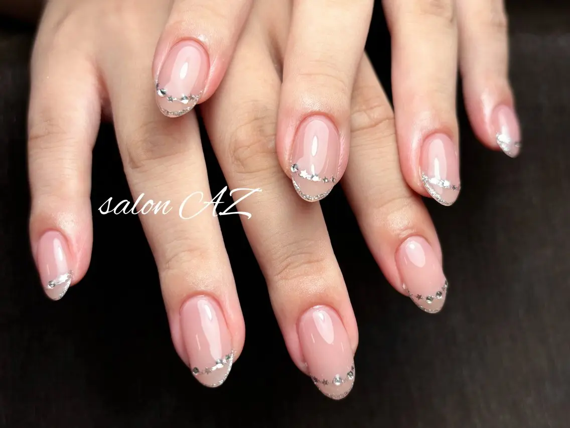 ネイル アートネイル 長さ出し フットネイル フレンチネイル ジェルネイル ハンドネイル salon AZのネイルデザイン
