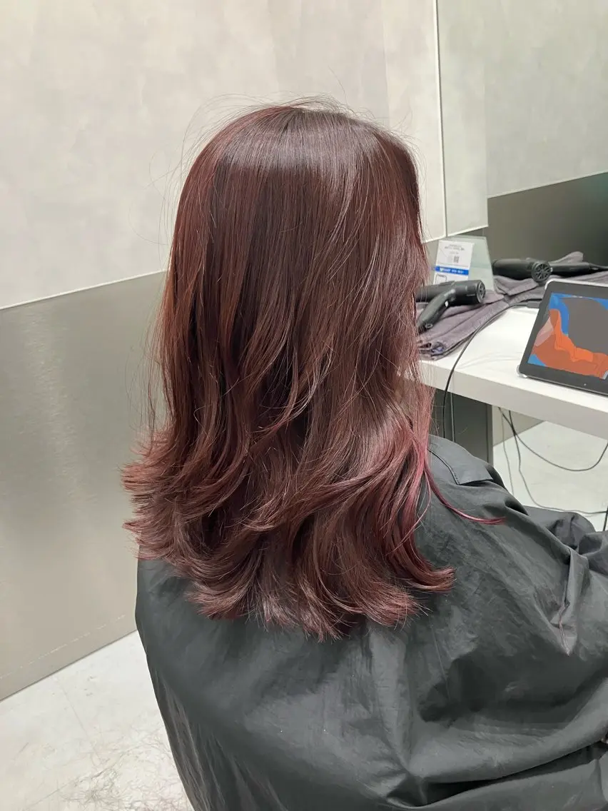 ロング カラー カット ヘアカラー トリートメント 💖ブリーチなし透明 感💖ASAHIのヘアスタイル