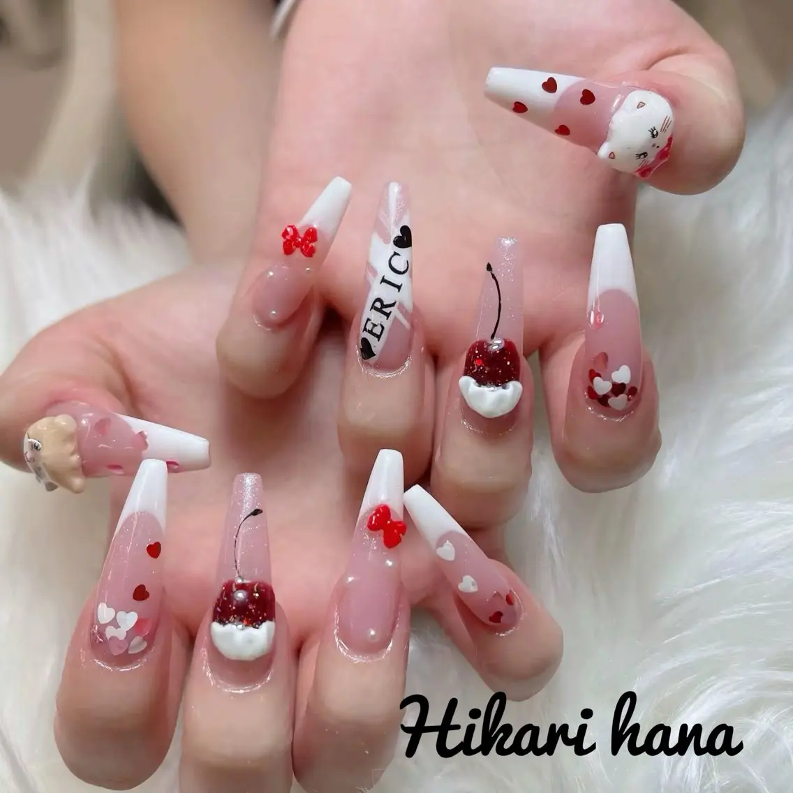 ネイル チークネイル フレンチネイル グラデーション キラキラネイル 韓国ネイル HIKARIHANA NAILのネイルデザイン