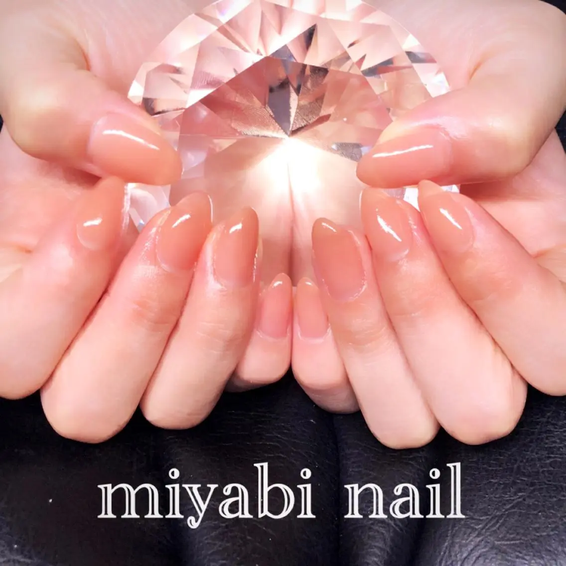 ネイル 長さ出し ジェルネイル オフィスネイル ワンカラーネイル ピンク ハンドネイル miyabi nail 桂川駅近くのネイルデザイン