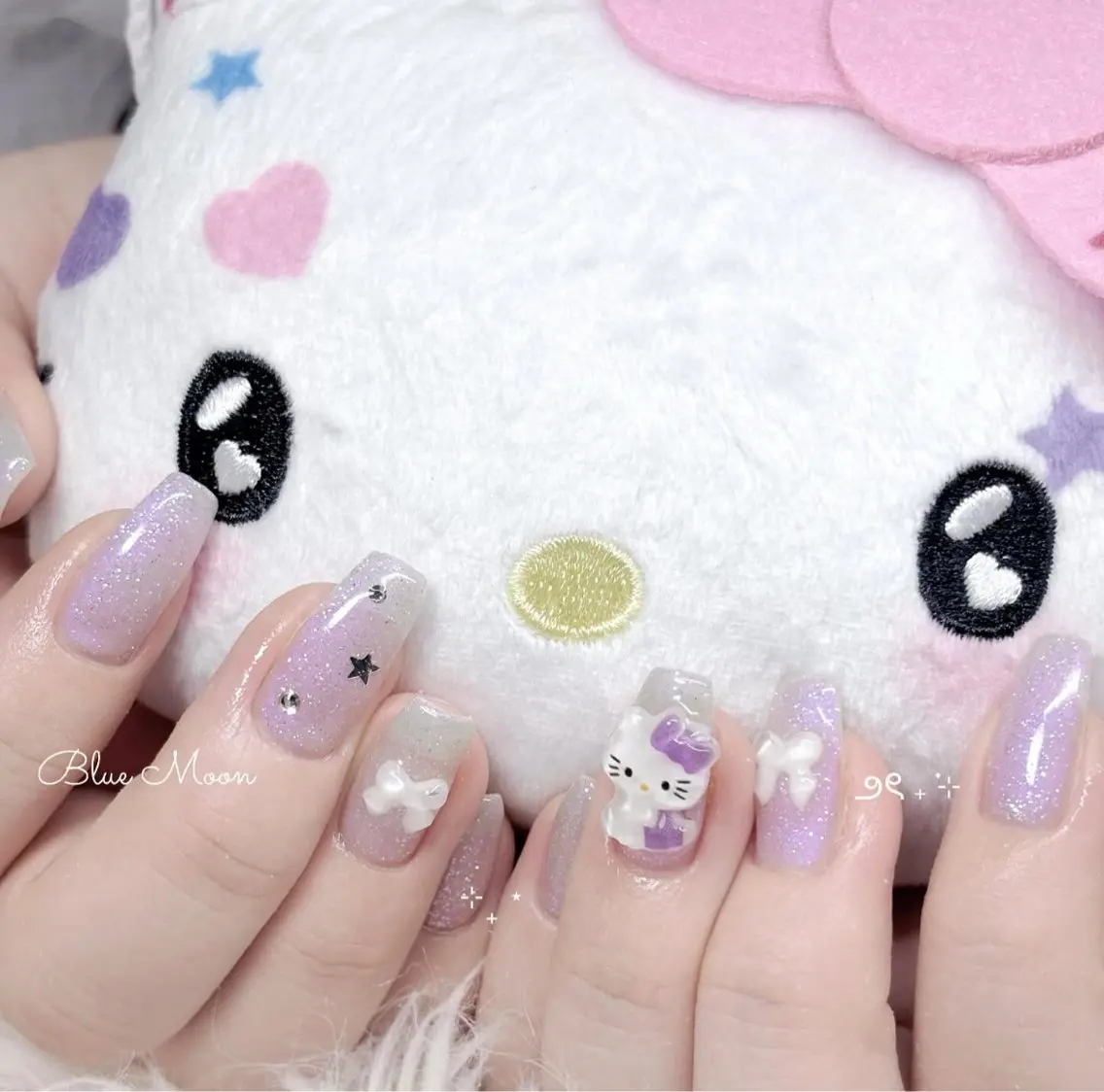 ネイル リボン ハンドネイル フットネイル nail salon Blue Moonのネイルデザイン