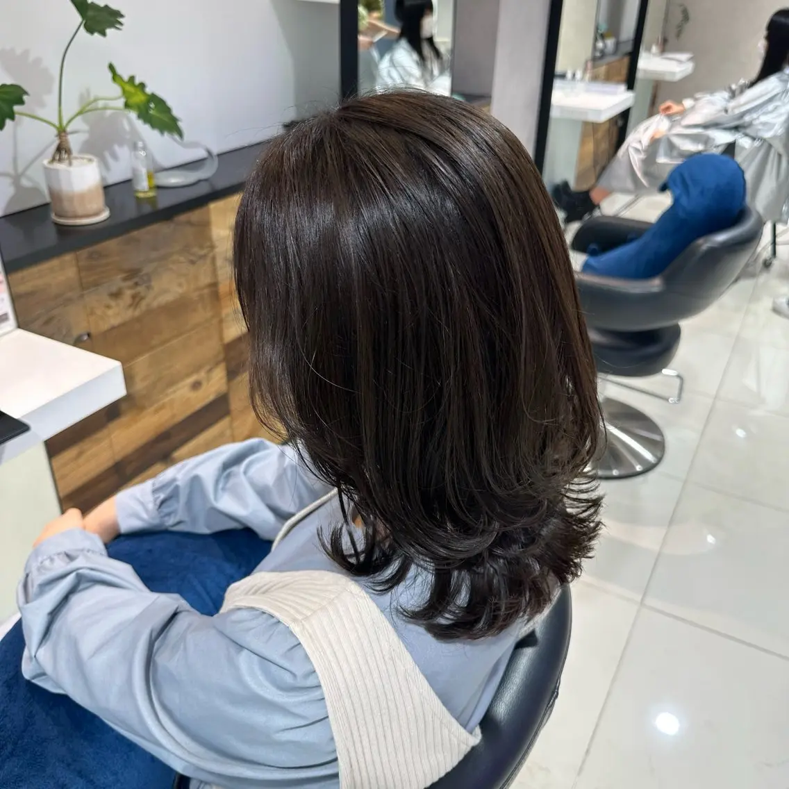ミディアム カット ヘアカラー 縮毛矯正／ダブル カラー／はづき☘️のヘアスタイル