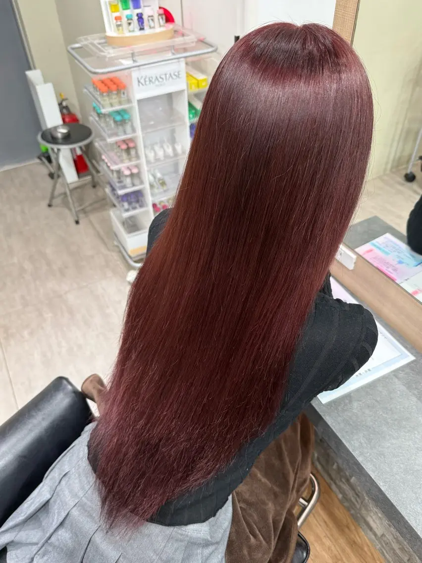 ロング カット ヘアカラー トリートメント Lapis ちはなのヘアスタイル