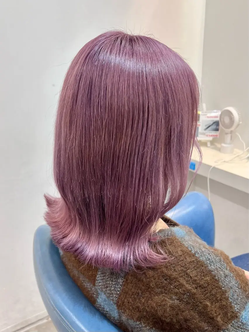 ミディアム カラー ブリーチ ラベンダーカラー ラベンダーピンク ピンクカラー ヘアカラー メンズパーマ/ エクステ🌞セナのヘアスタイル