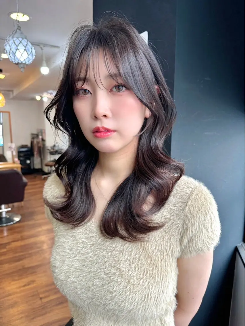 ロング レイヤーカット 韓国ヘア 🎀華澄のヘアスタイル